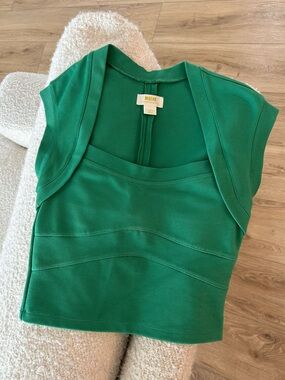Anthropologie Maeve Cap Sleeve Crop Blouse XS